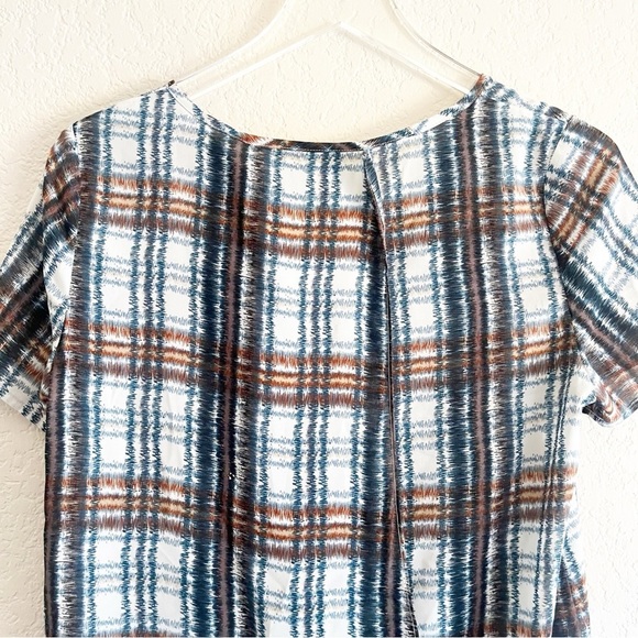 ANTHROPOLOGIE Maeve Plaid Short Sleeve Blouse Size XS - Picture 7 of 11